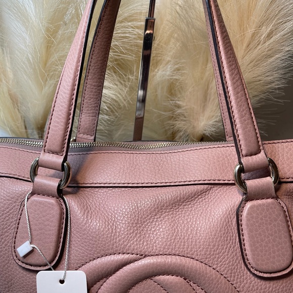 Gucci Pink Pebbled Leather Soho Tote Bag - Picture 6 of 16